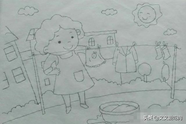 晾衣服场景速写晾衣服场景速写图片