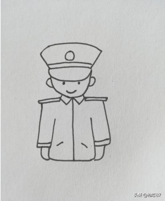 警察人物速写警察人物速写临摹图
