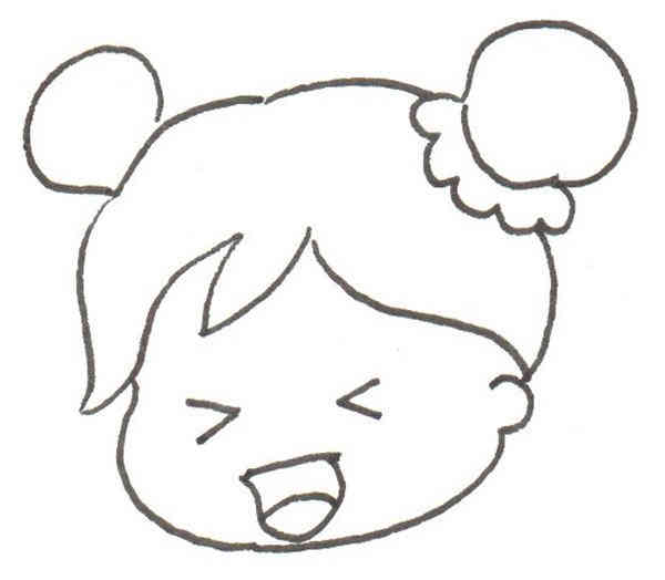 卡通画：小女孩的绘画步骤