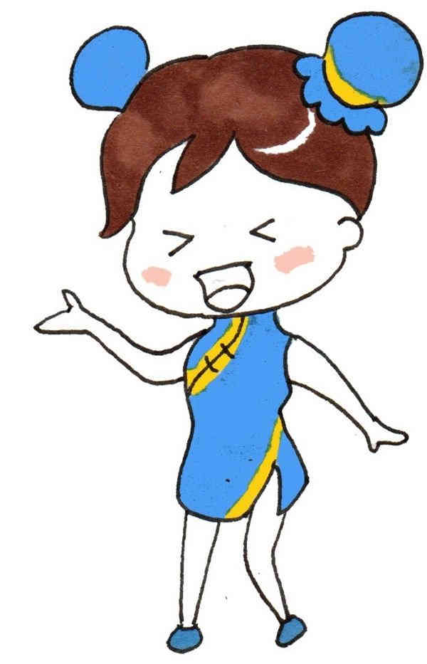 卡通画：小女孩的绘画步骤