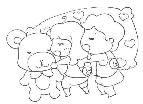 卡通画：午睡的绘画步骤