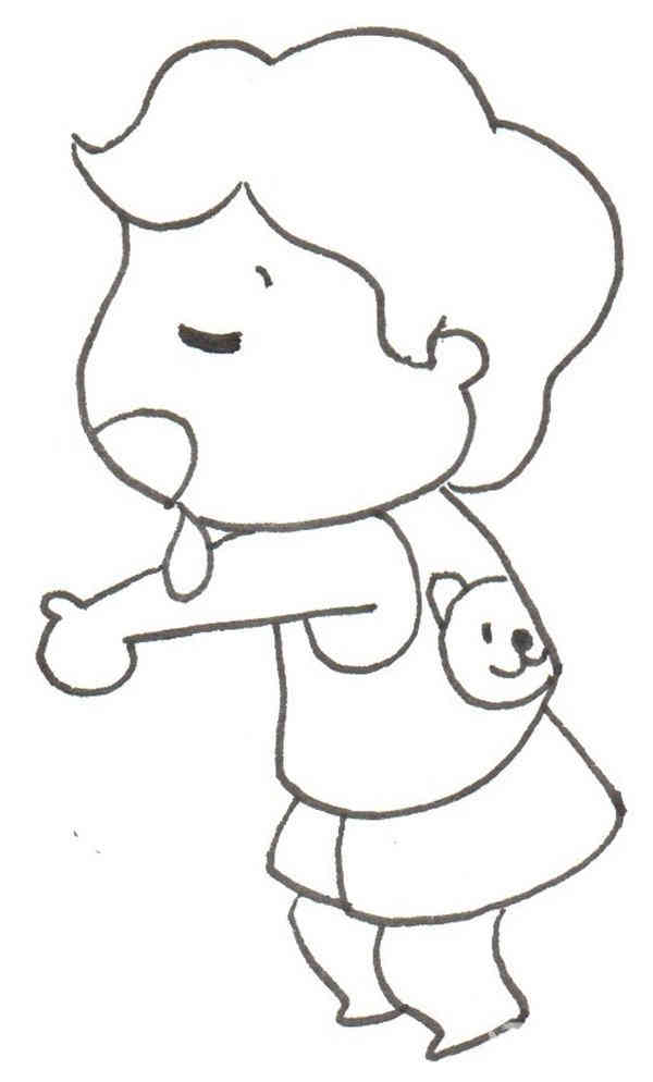 卡通画：午睡的绘画步骤