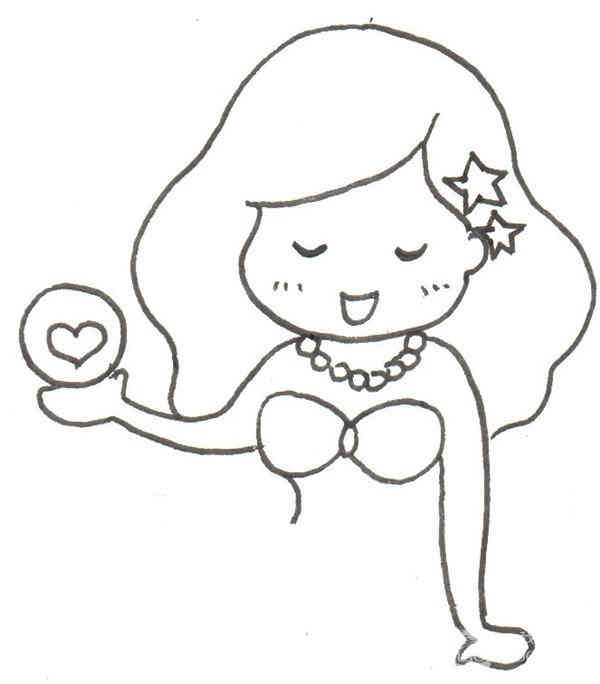 卡通画：美人鱼绘画步骤