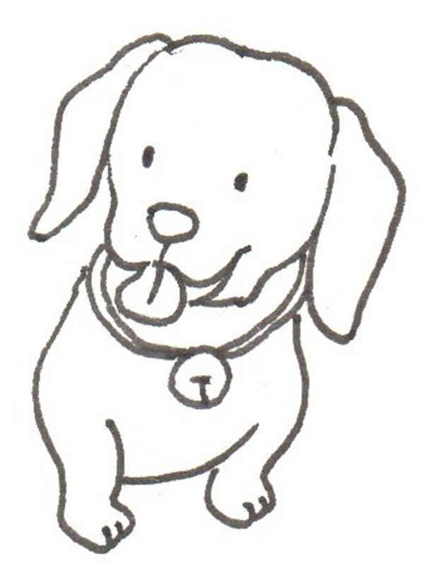 卡通画田园犬的绘画步骤