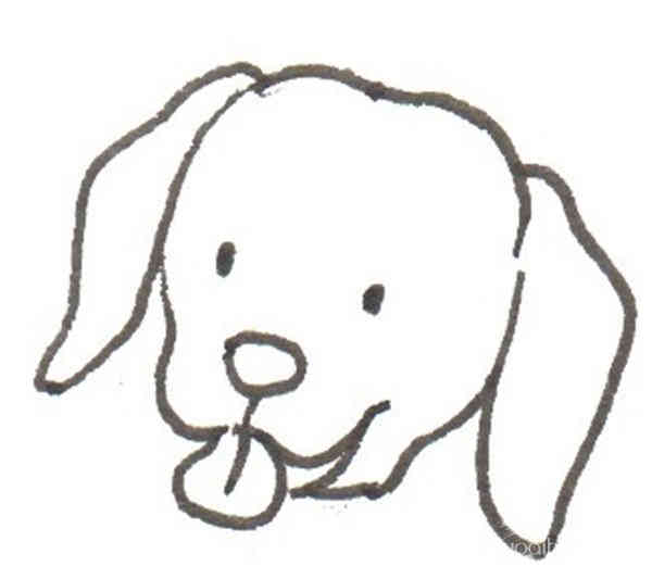 卡通画田园犬的绘画步骤