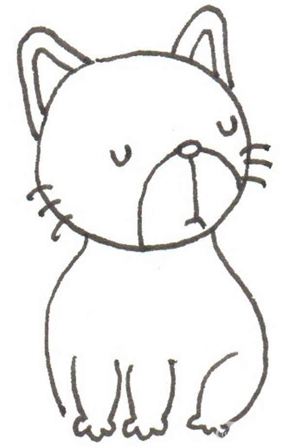 卡通画花猫的绘画步骤