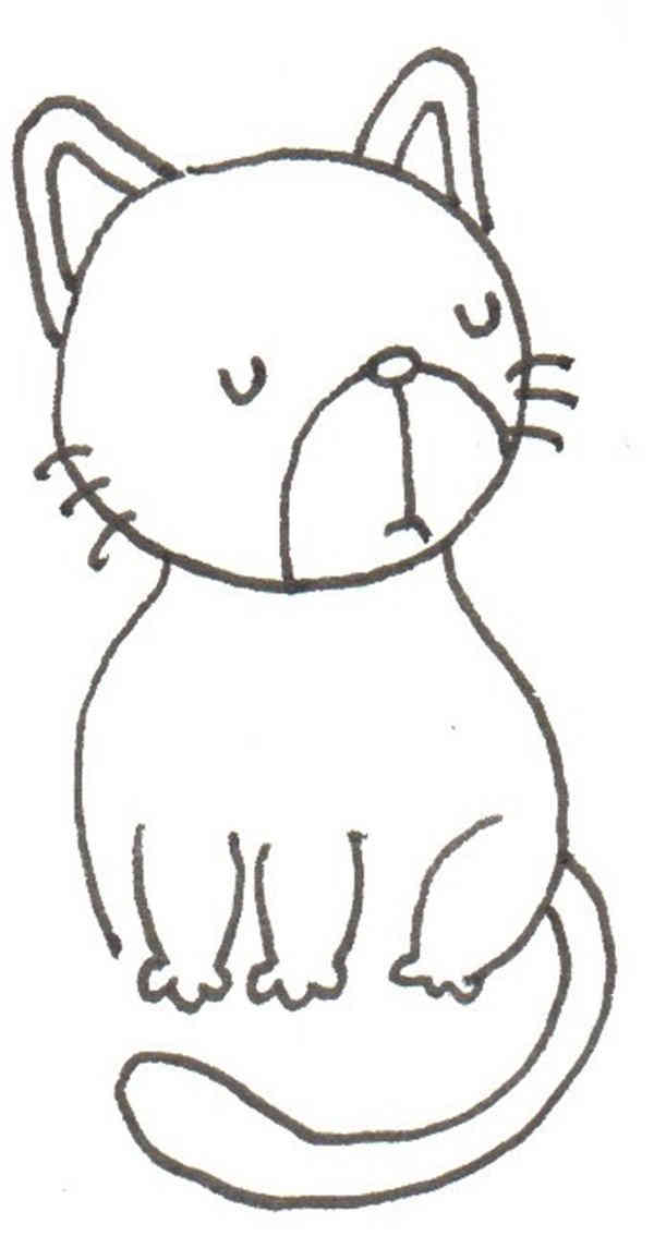 卡通画花猫的绘画步骤