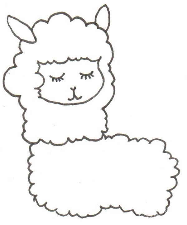 卡通画：羊驼的绘画步骤