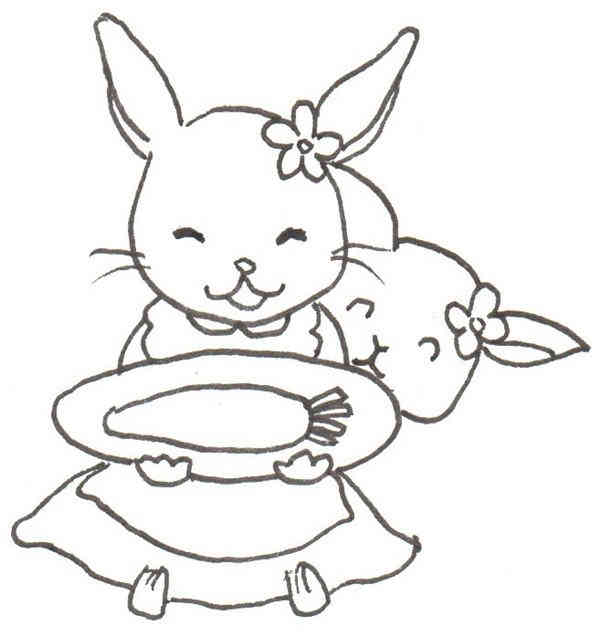 卡通画：小白兔的绘画教程