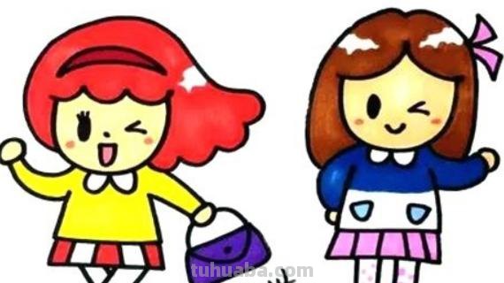 女生怎么画 简笔画（可爱小女生怎么画简笔画）