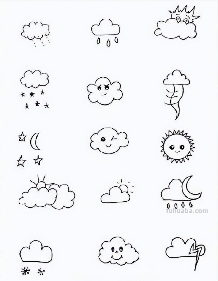 萌萌的天气简笔画上百个天气小素材简笔画,很可爱很简单!做板报、手账、哄娃都很实用!Mark~ 萌萌的天气简笔画上百个天气小素材简笔画,很可爱很简单!做板报、手账、哄娃都很实用!Mark~ 