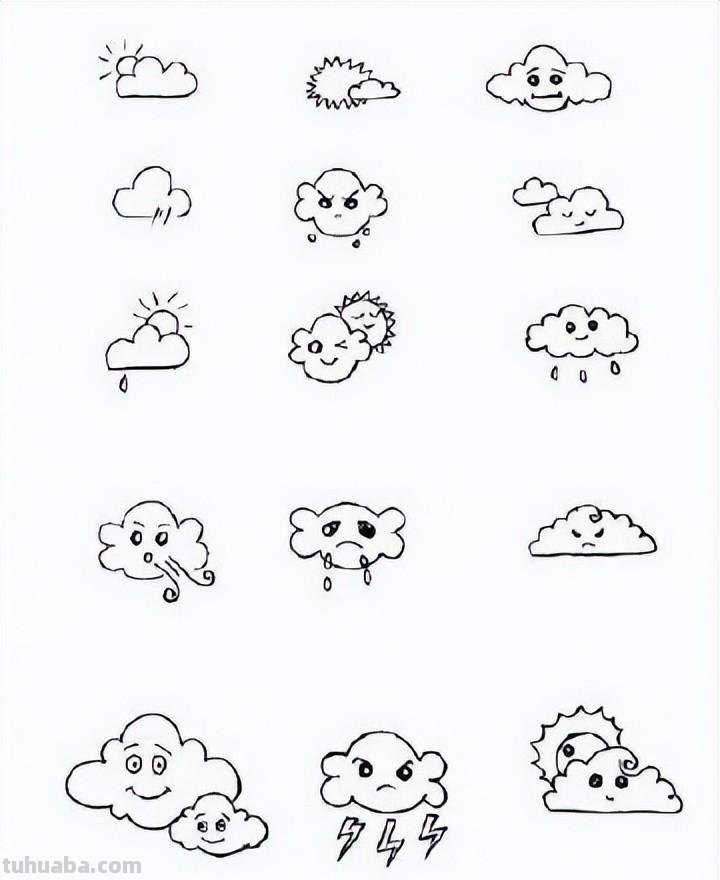 萌萌的天气简笔画上百个天气小素材简笔画,很可爱很简单!做板报、手账、哄娃都很实用!Mark~ 萌萌的天气简笔画上百个天气小素材简笔画,很可爱很简单!做板报、手账、哄娃都很实用!Mark~ 