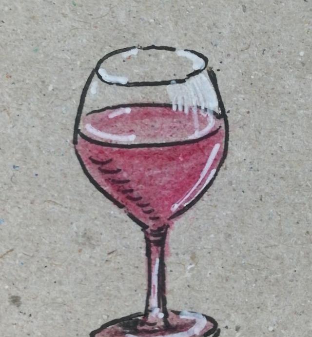 红酒杯速写（红酒杯素描）