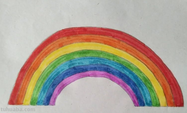 彩虹简笔画怎么画（彩虹简笔画怎么画有颜色的）