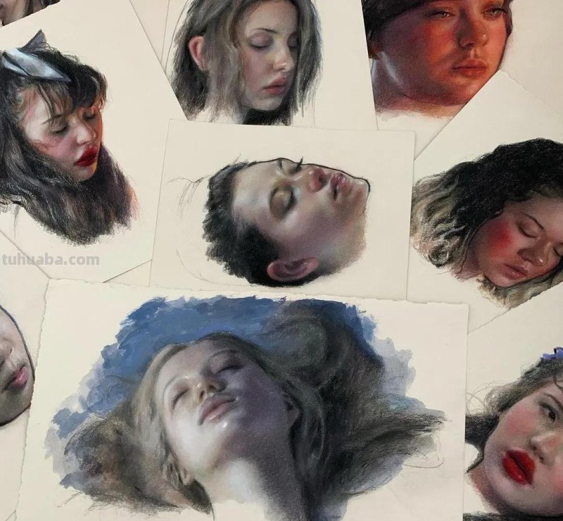 色粉画的色彩柔和美，色粉人像