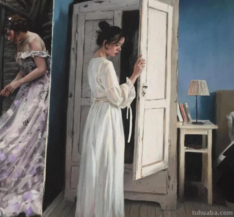 色粉画的色彩柔和美，色粉人像