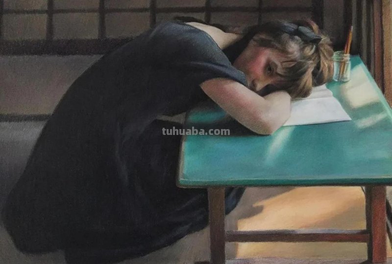 色粉画的色彩柔和美，色粉人像