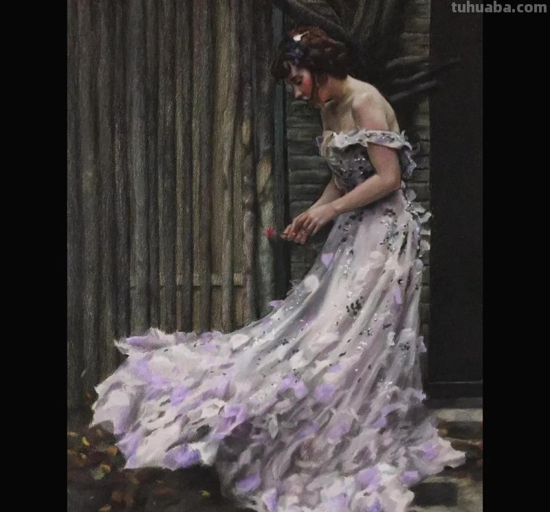 色粉画的色彩柔和美，色粉人像