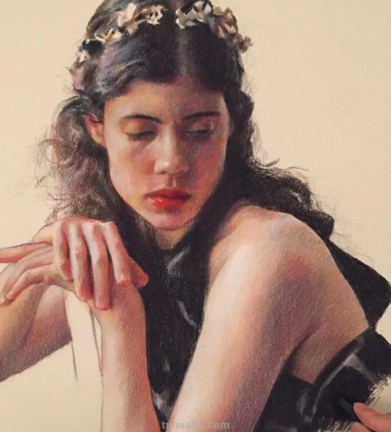 色粉画的色彩柔和美，色粉人像