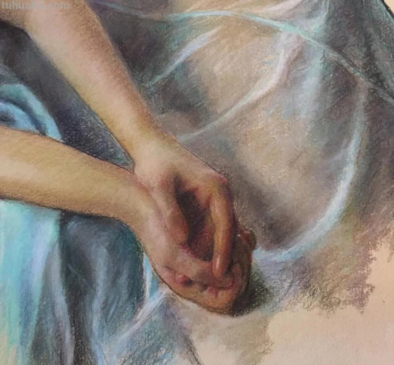 色粉画的色彩柔和美，色粉人像