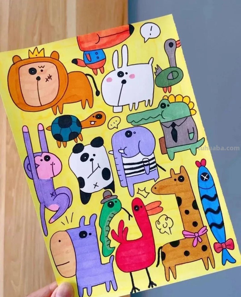 这样的40种儿童简笔范画作品太惊艳了，太棒了！赶紧收藏备用！