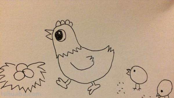 小鸡简笔画怎么画（老鹰抓小鸡简笔画怎么画）