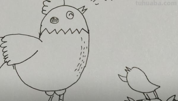 小鸡简笔画怎么画（老鹰抓小鸡简笔画怎么画）