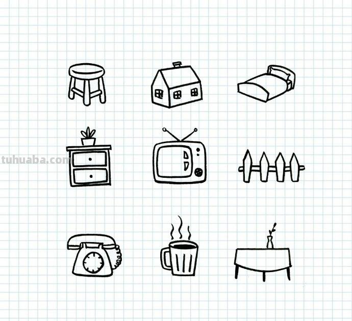 居家简笔画大全~快收藏起来备用吧~ 居家简笔画大全~快收藏起来备用吧~