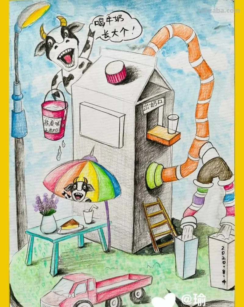 ​少儿创意素描美术精选16张范画，没有创意教学？建议你收藏这篇