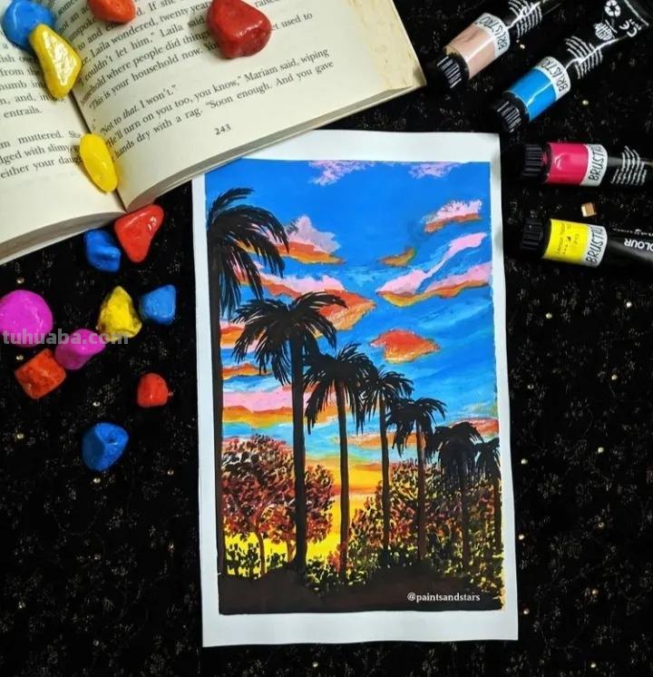 什么画最能治愈不开心，画画界估计也就水粉风景画作品了
