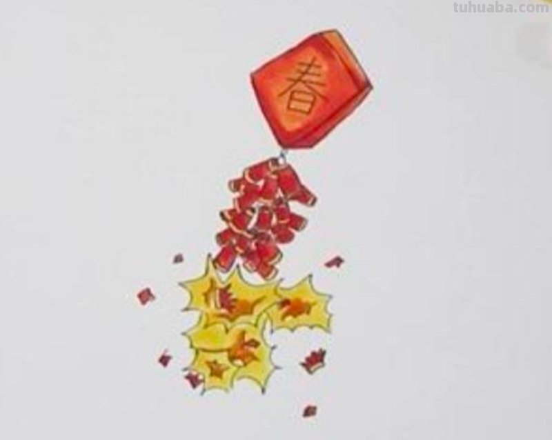 鞭炮怎么画简笔画（鞭炮怎么画简笔画图片）
