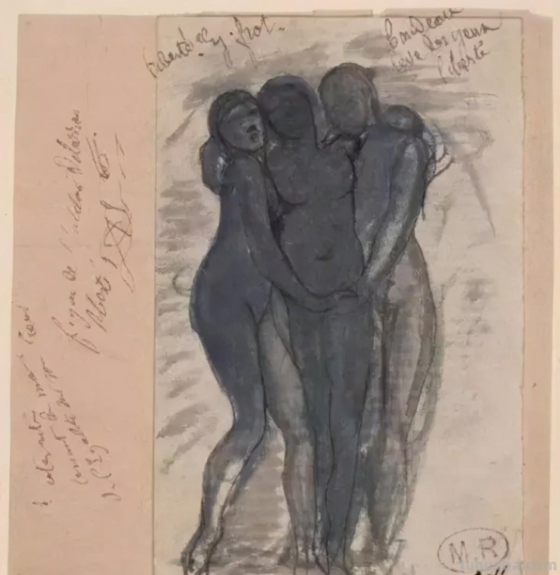 法国雕塑家奥古斯特·罗丹，速写合集