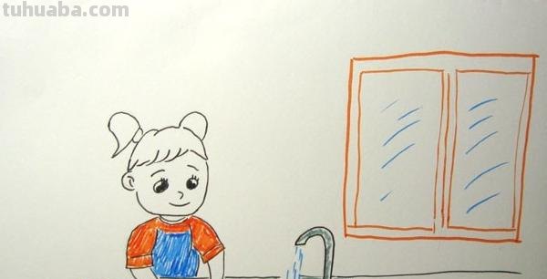 碗的简笔画怎么画（小朋友洗碗的简笔画怎么画）
