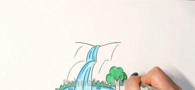 瀑布怎么画简笔画（紫藤萝瀑布怎么画简笔画）