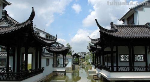 速写徽派建筑（速写徽派建筑物临摹图片）