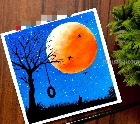 最美夕阳下的风景｜一辈子只画剪影水粉画，一样出彩
