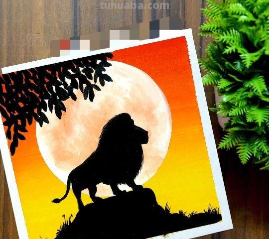 最美夕阳下的风景｜一辈子只画剪影水粉画，一样出彩