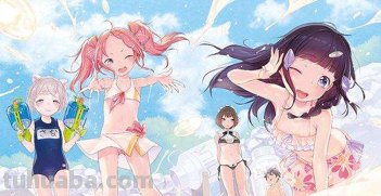 跪求一张二次元图片,小萝莉四五个,在海边(或者海上)