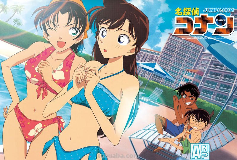 名侦探柯南 求小兰在海滩穿泳装的壁纸