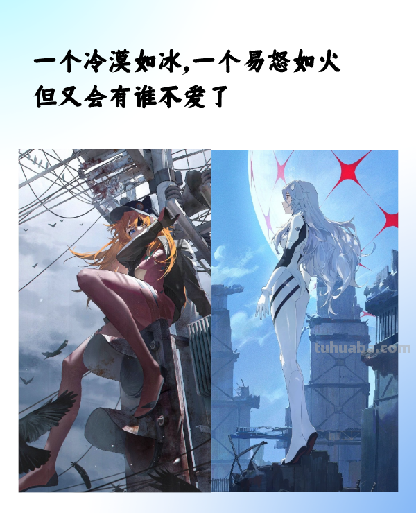 手机壁纸新世纪EVA中绝对的双女主?
