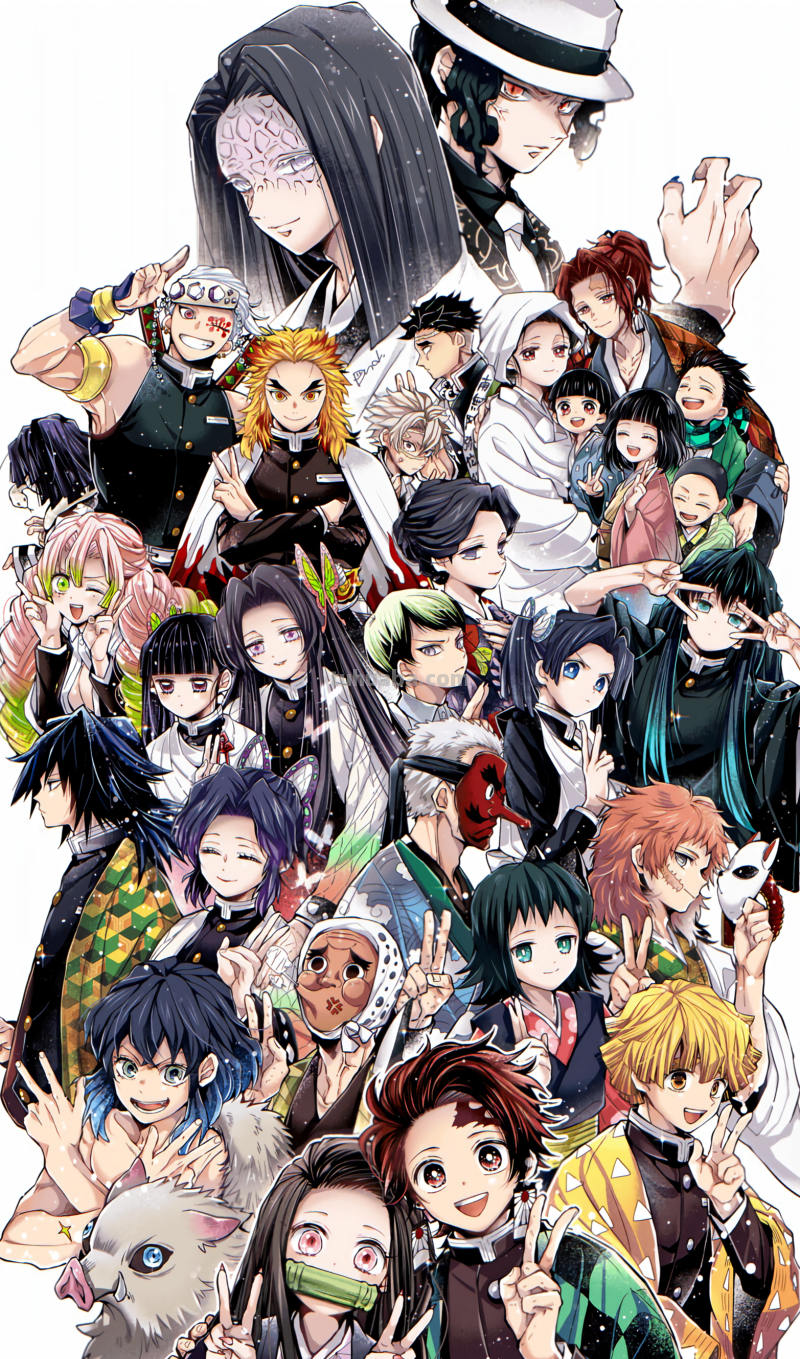 求这张鬼灭之刃全家福原图高清无水印,感谢!