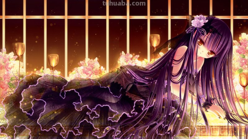 求一张紫发、金瞳漫画美少女图片,求精不求数量