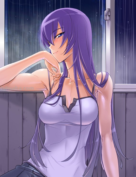 谁有淡紫色头发长发深紫色眼眸的动漫少女图片,P出来的也行,气质要像...