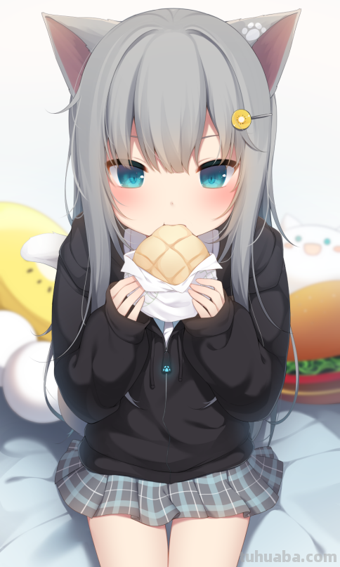 求个背靠栏杆的猫耳娘壁纸。