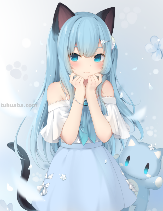 求个背靠栏杆的猫耳娘壁纸。