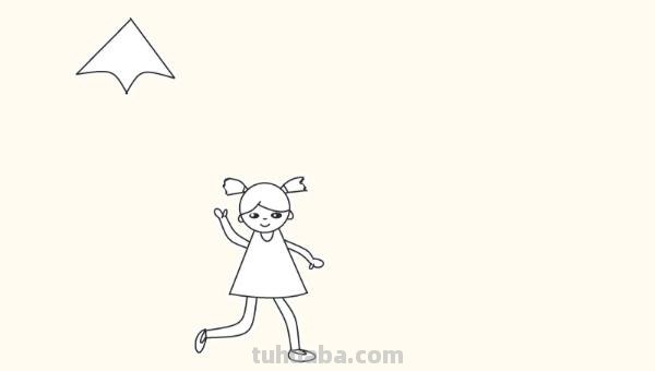 放风筝的小女孩速写（放风筝的小女孩速写图片）