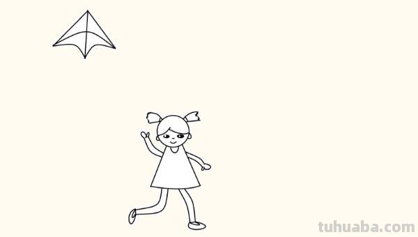 放风筝的小女孩速写（放风筝的小女孩速写图片）