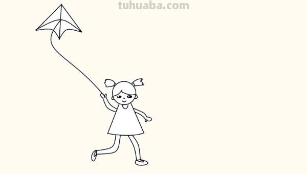 放风筝的小女孩速写（放风筝的小女孩速写图片）