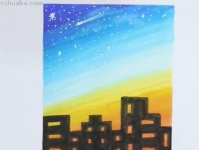 夜空怎么画简笔画（夜空怎么画简笔画小学生画的）