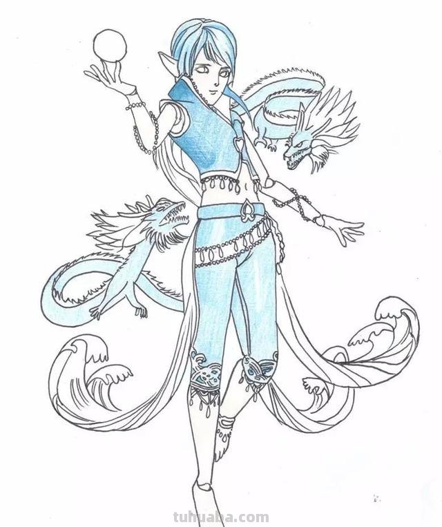 水王子怎么画简笔画（水王子怎么画简笔画六岁以上孩子）